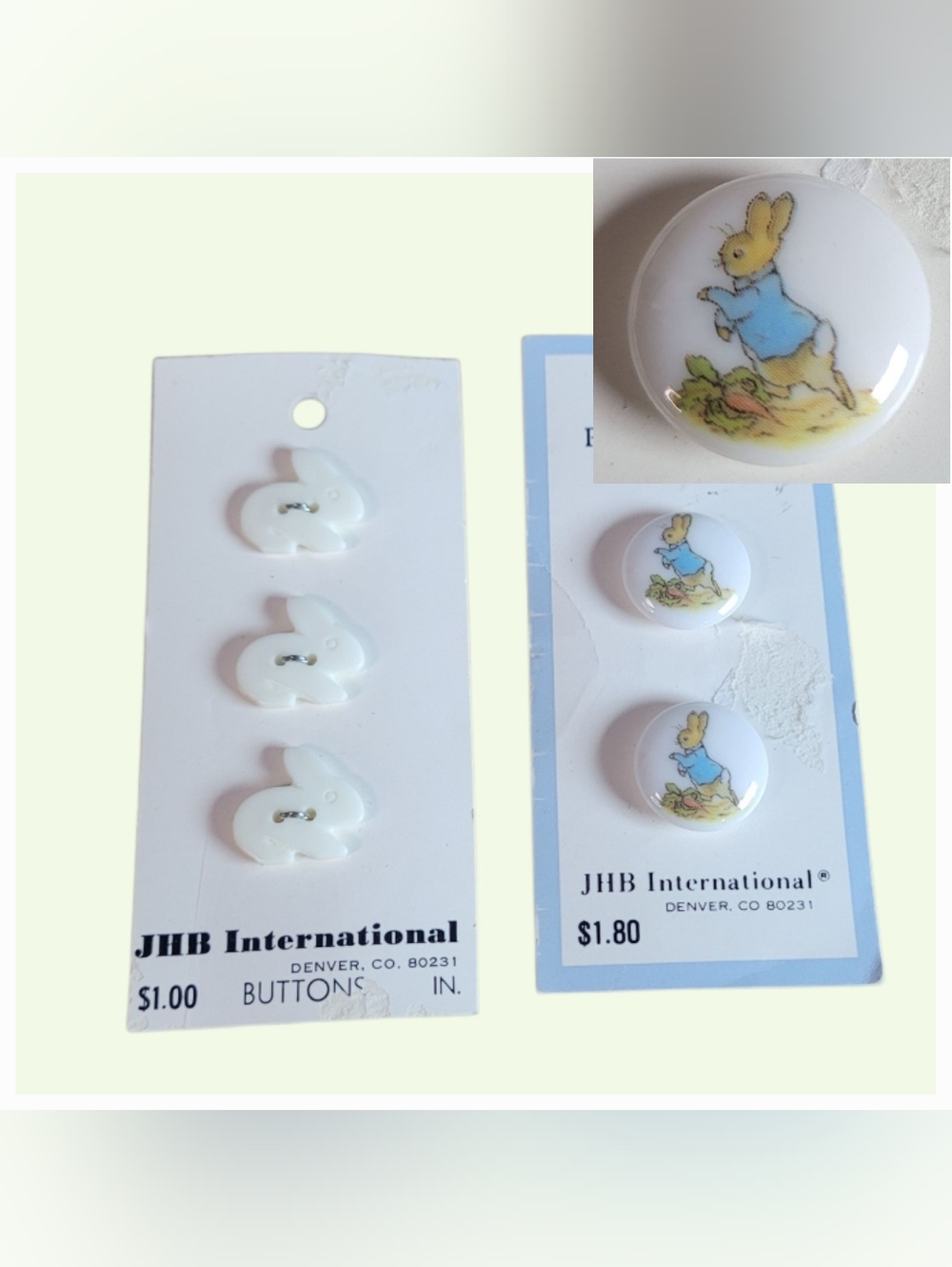 Vintage Peter Rabbit Bunny Button Set Beatrix Potter